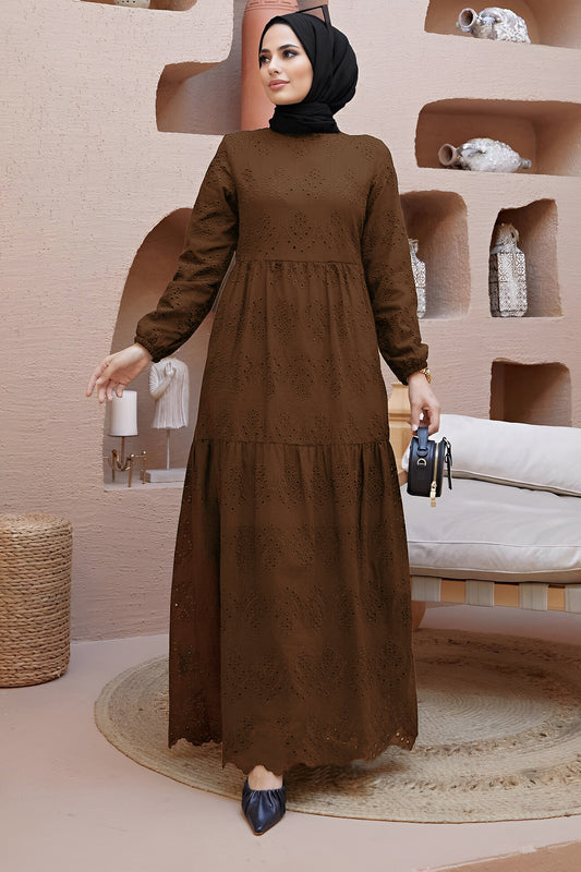 Langes Kleider Abaya Hijab Kleid Damen    - NELB0007D4644KHV