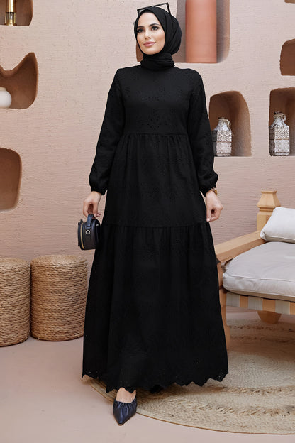Lange jurk Abaya hijabjurk dames - NELB0007D4644SYH