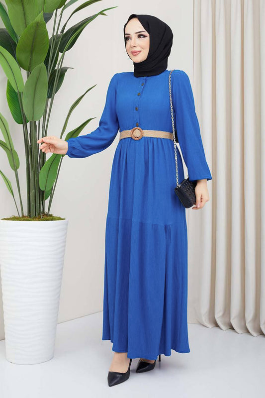Langes Kleider Abaya Hijab Kleid Damen - NELB0007D0051İND