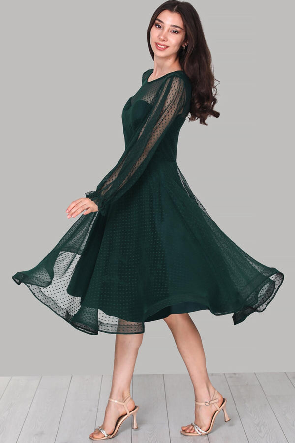 Smaragd Midi - Abendkleid