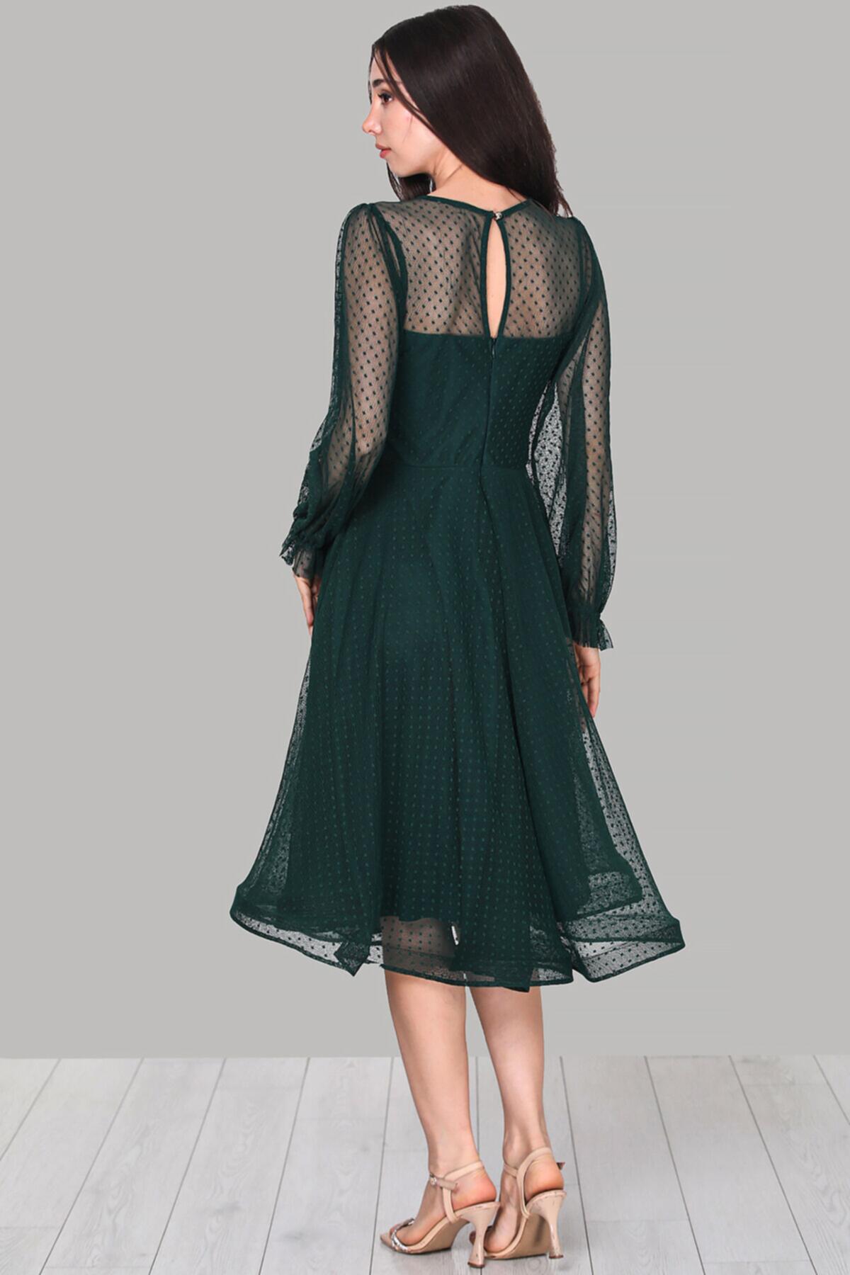 Smaragd Midi - Abendkleid