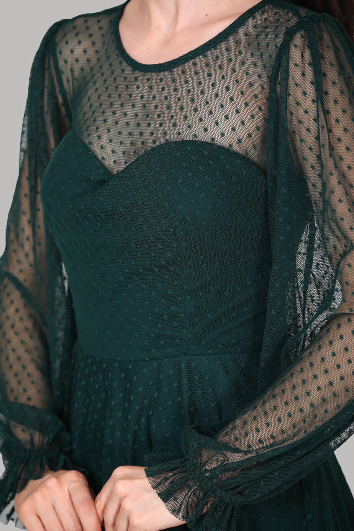Smaragd Midi - Abendkleid