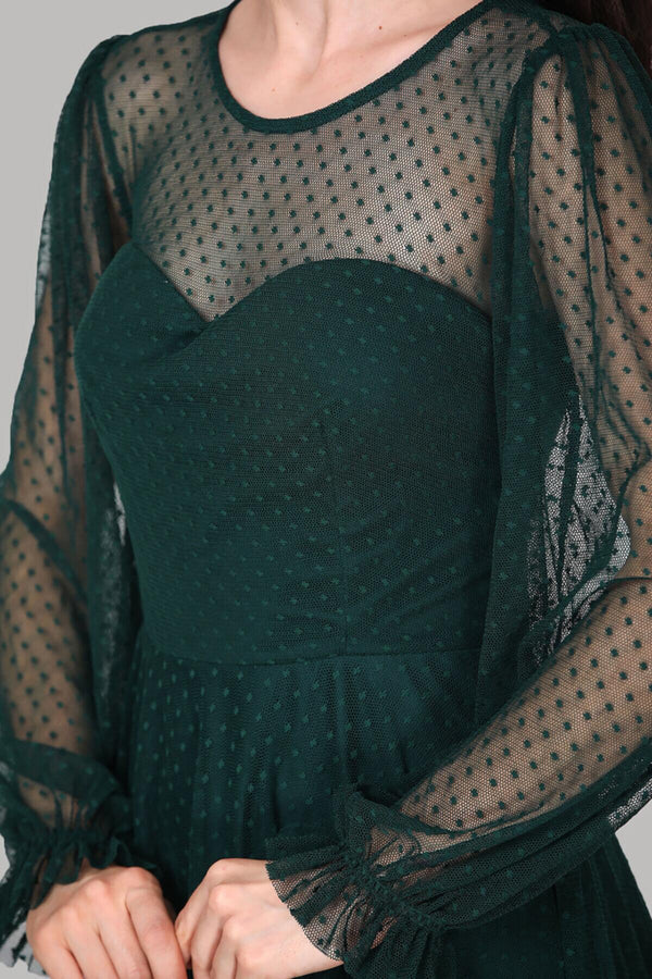Smaragd Midi - Abendkleid