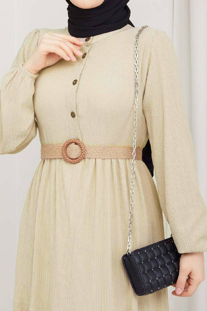 Long Dresses Abaya Hijab Dress Women - NELB0007D0051BEJ