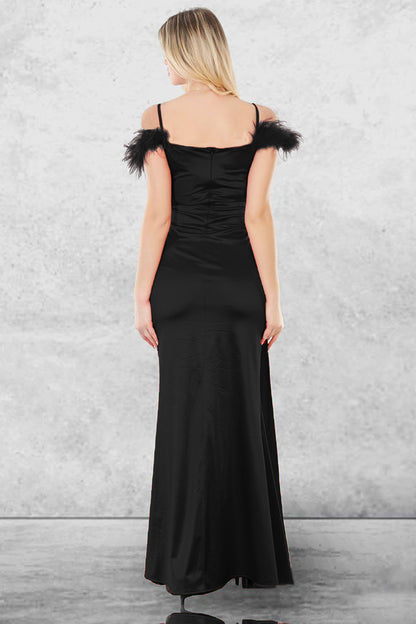 Langes Maxikleid Satin Hochzeitskleid Für Damen - NELB1000D9802SYH