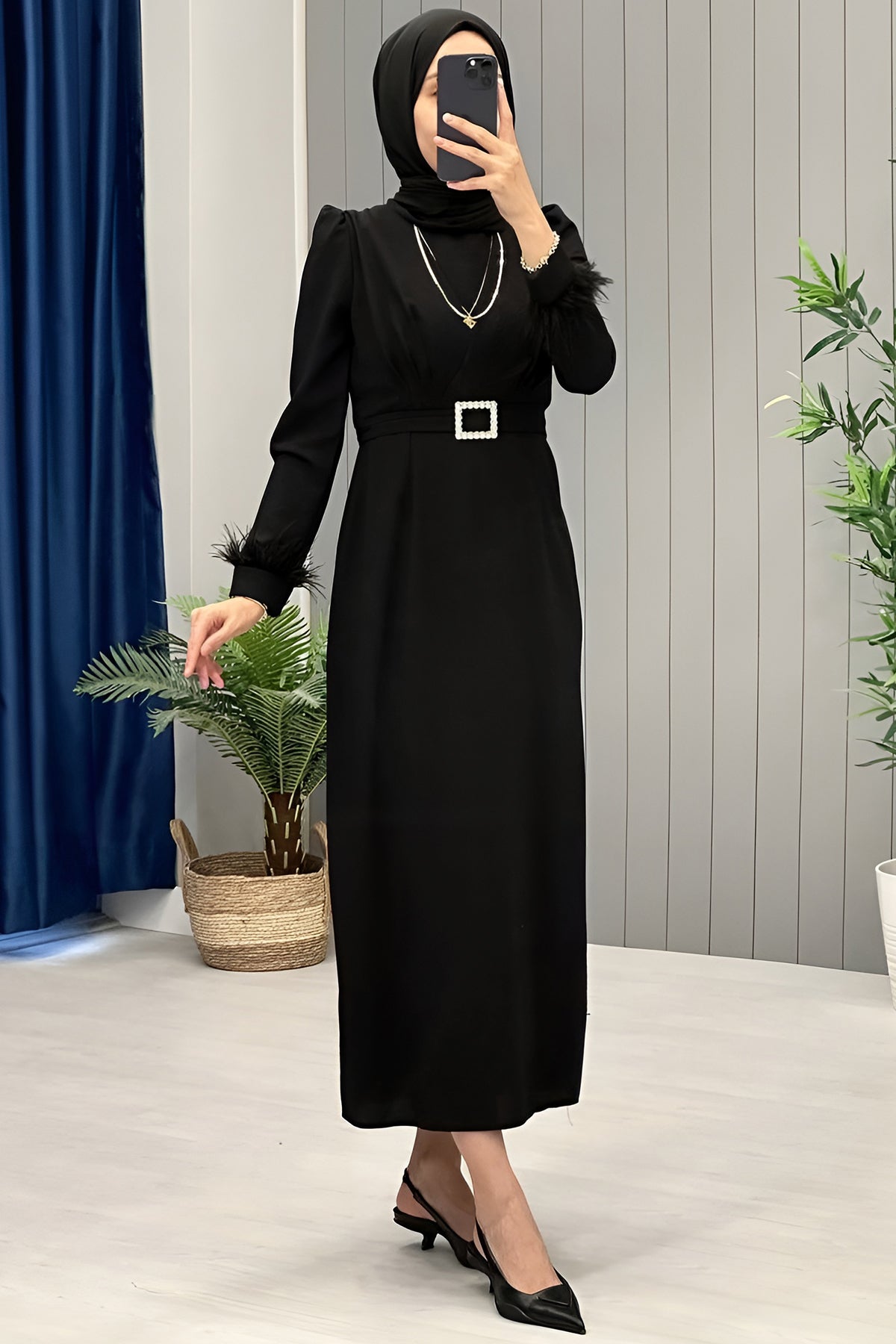 Langes Kleider Abaya Hijab Kleid Damen  - NELB0007D4671SYH