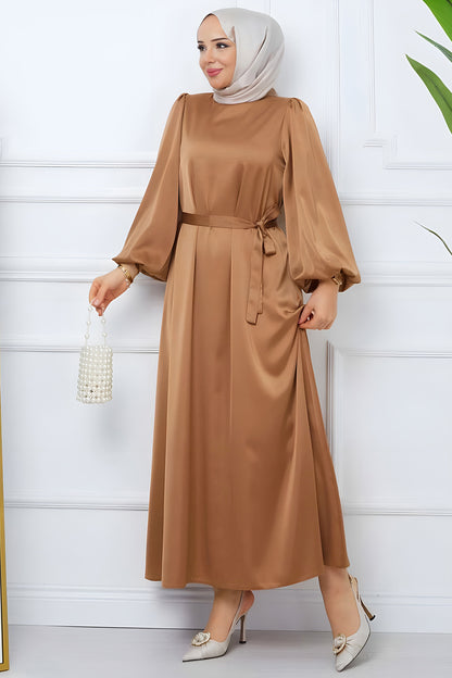 Langes Kleider Abaya Hijab Kleid Damen - NELB0007D4772BEJ