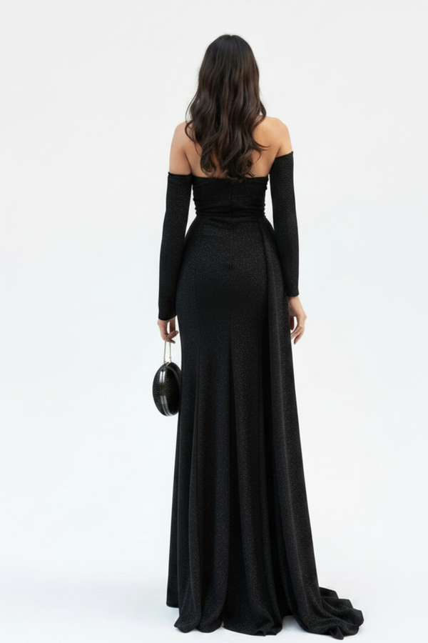 Black Strapless Mermaid Evening Dress