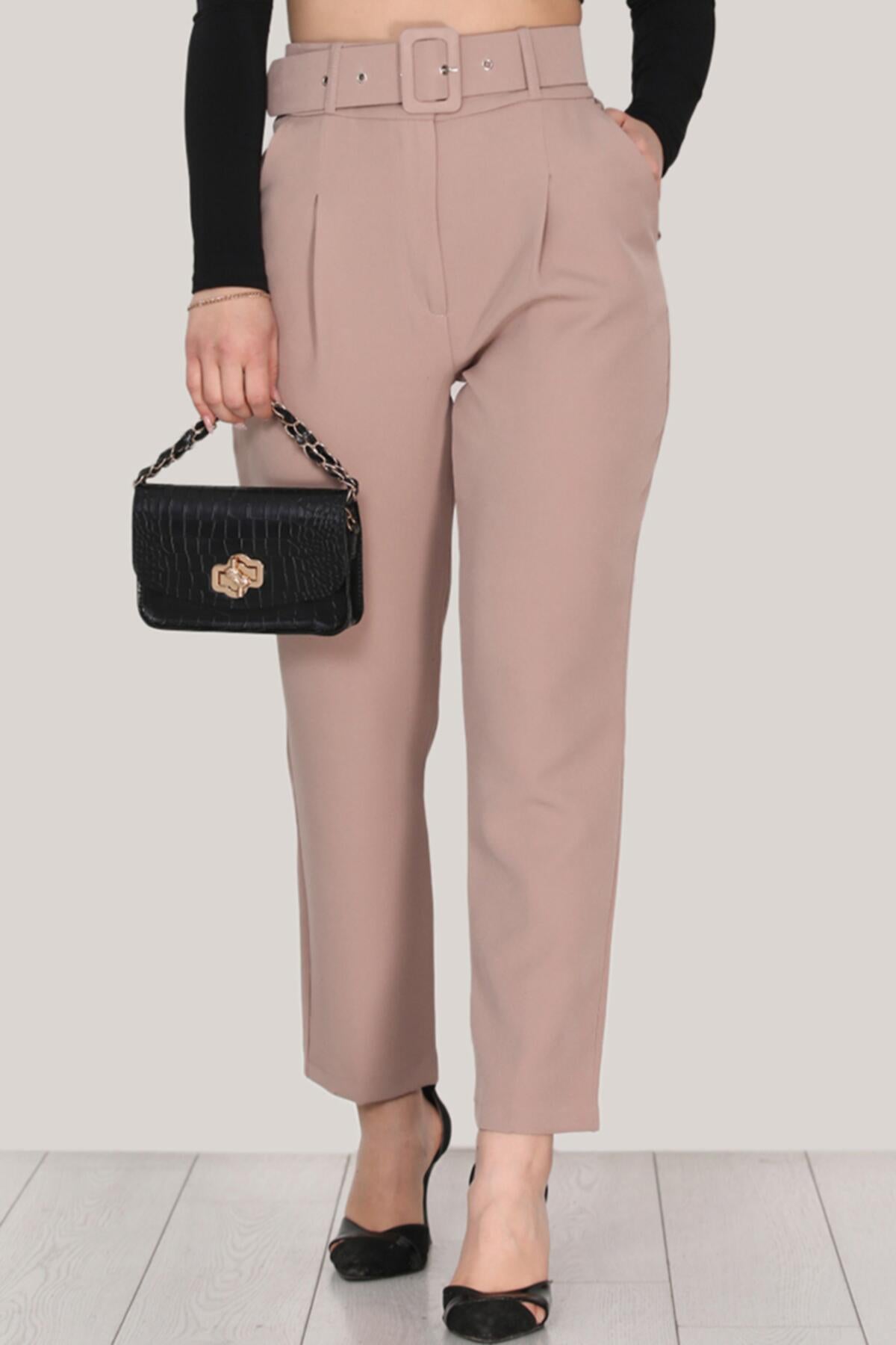 Broek Met Ceintuur — Taupe