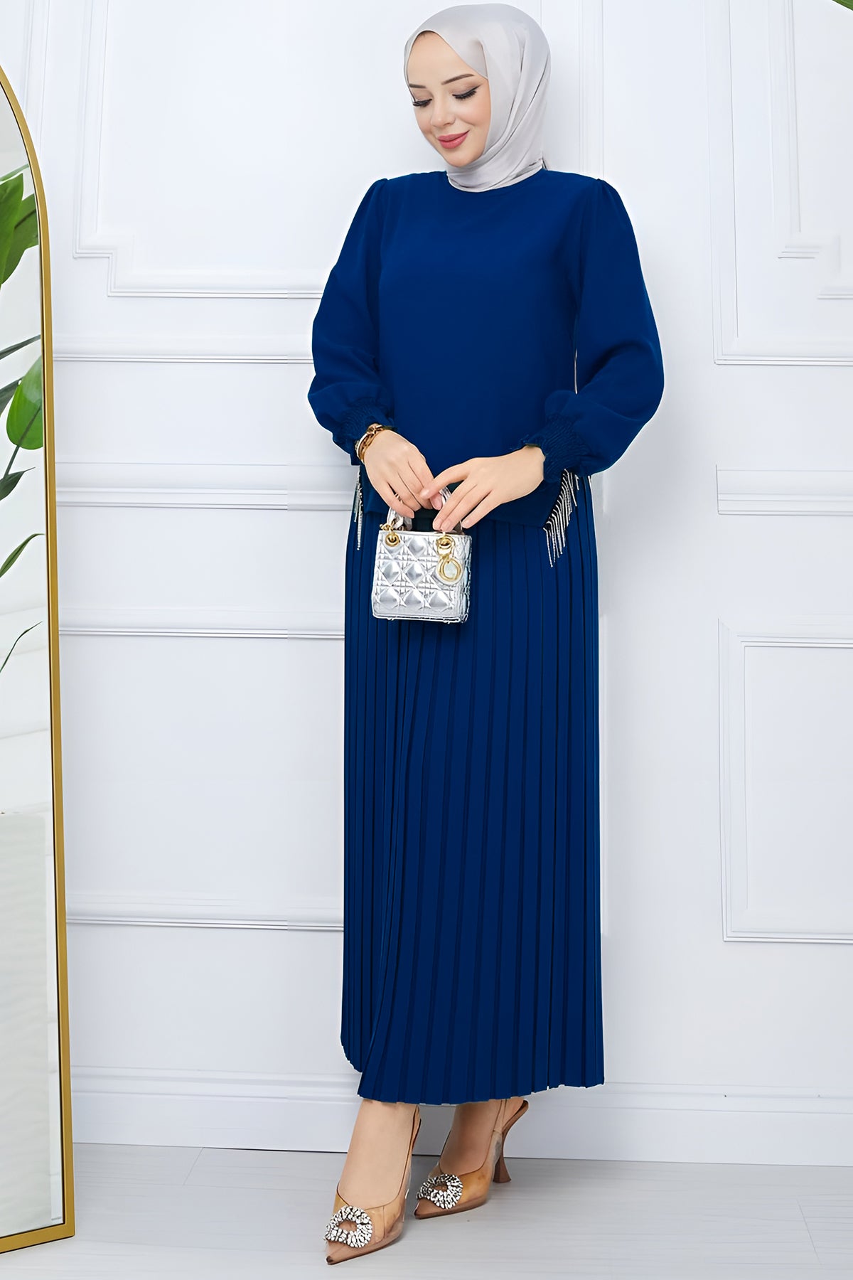 Two Piece Skirt and Sweater Hijab Dress Women - NTKM0007D4797SKS