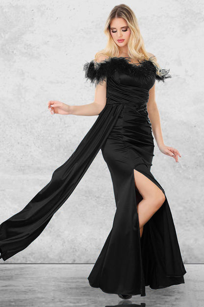 Langes Maxikleid Satin Hochzeitskleid Für Damen - NELB1000D9802SYH