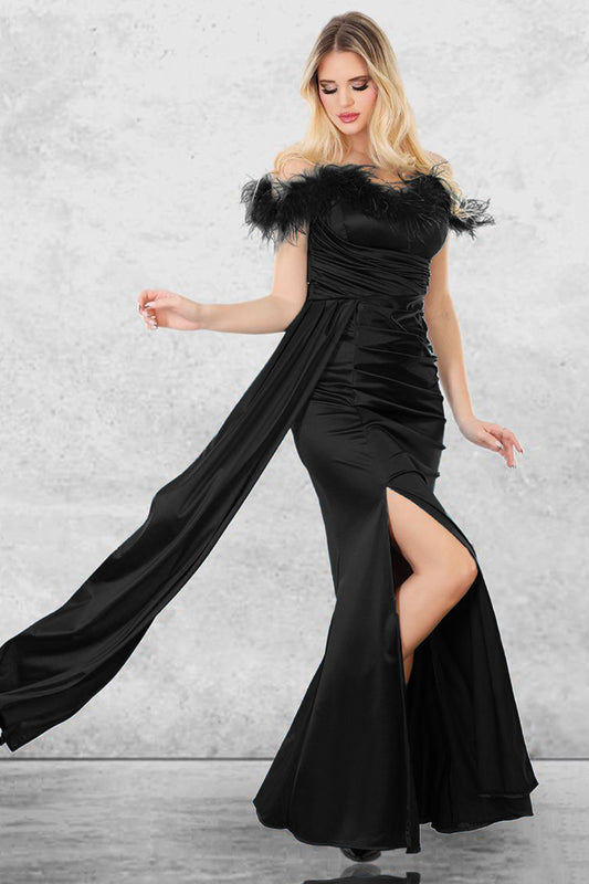 Langes Maxikleid Satin Hochzeitskleid Für Damen - NELB1000D9802SYH