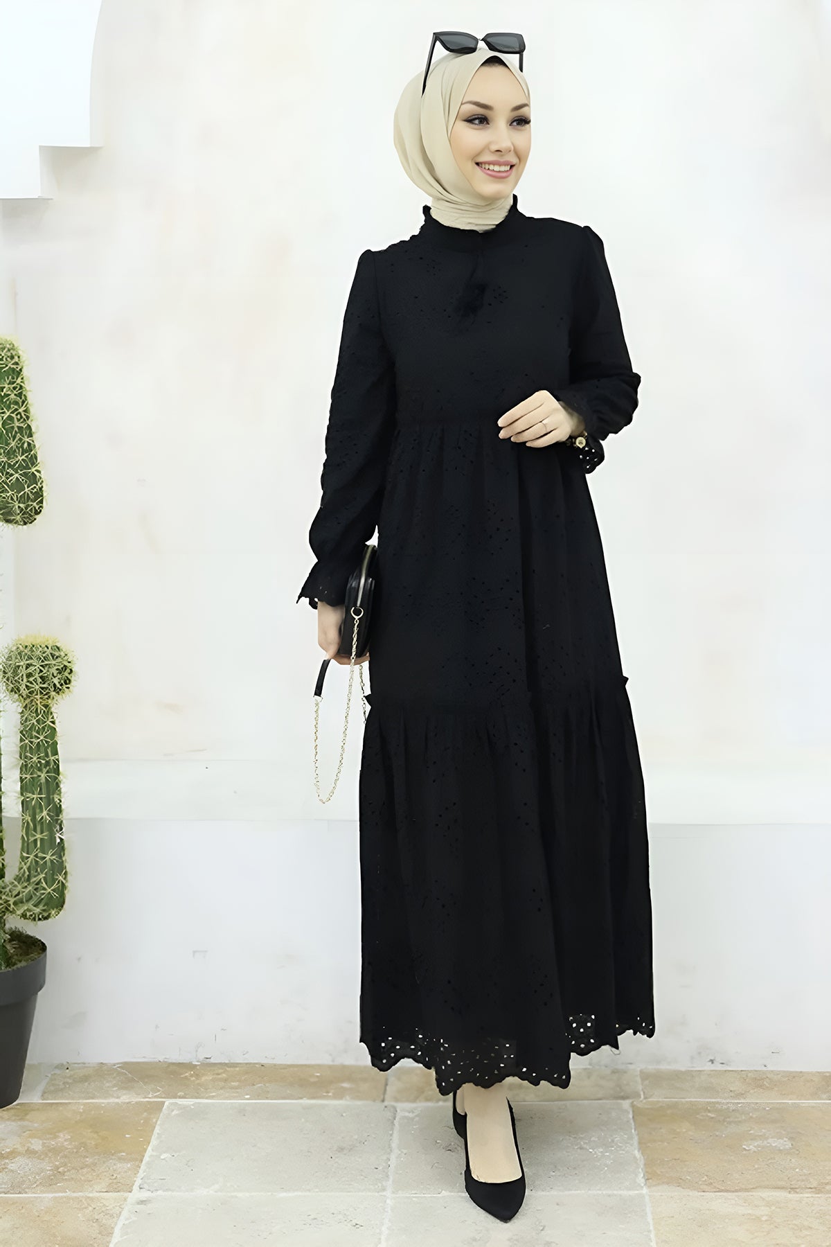 Lange jurk Abaya hijabjurk dames - NELB0007D4655SYH
