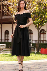 Robe Midi De Soirée — Noire