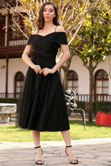 Robe Midi De Soirée — Noire