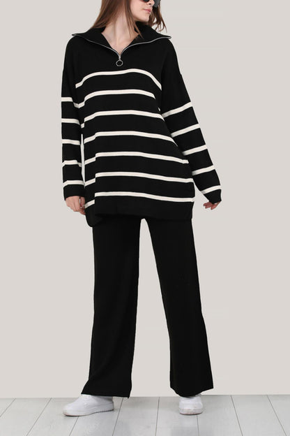 Gestrickter Zweiteiler in beige Einheitsgröße  - NTKM0007K3376SYH