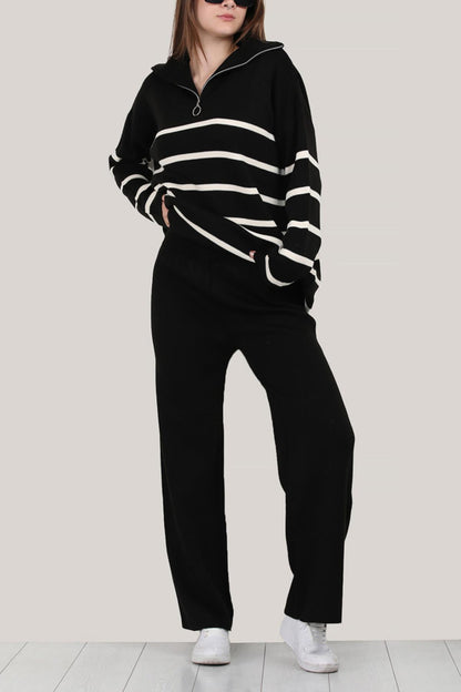 Gestrickter Zweiteiler in beige Einheitsgröße  - NTKM0007K3376SYH