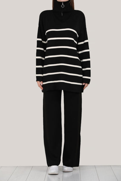 Gestrickter Zweiteiler in beige Einheitsgröße  - NTKM0007K3376SYH