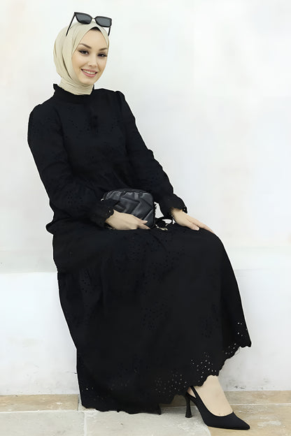 Lange jurk Abaya hijabjurk dames - NELB0007D4655SYH