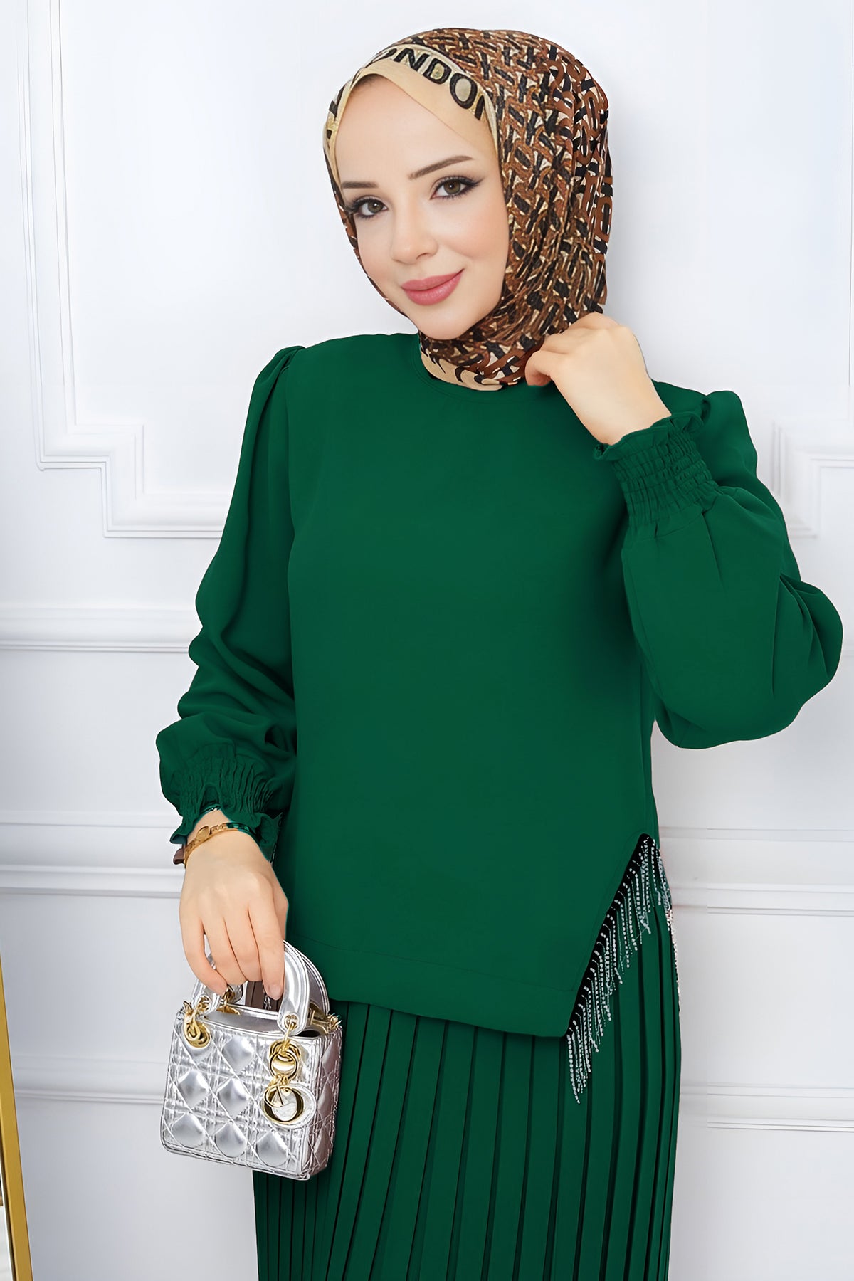 Zweiteiler Rock und Pullover Hijab Kleid Damen - NTKM0007D4797ZMT