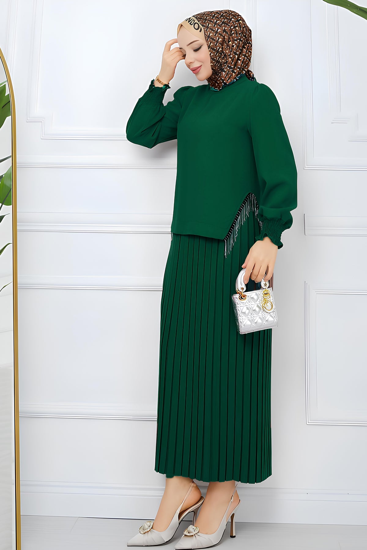 Zweiteiler Rock und Pullover Hijab Kleid Damen - NTKM0007D4797ZMT