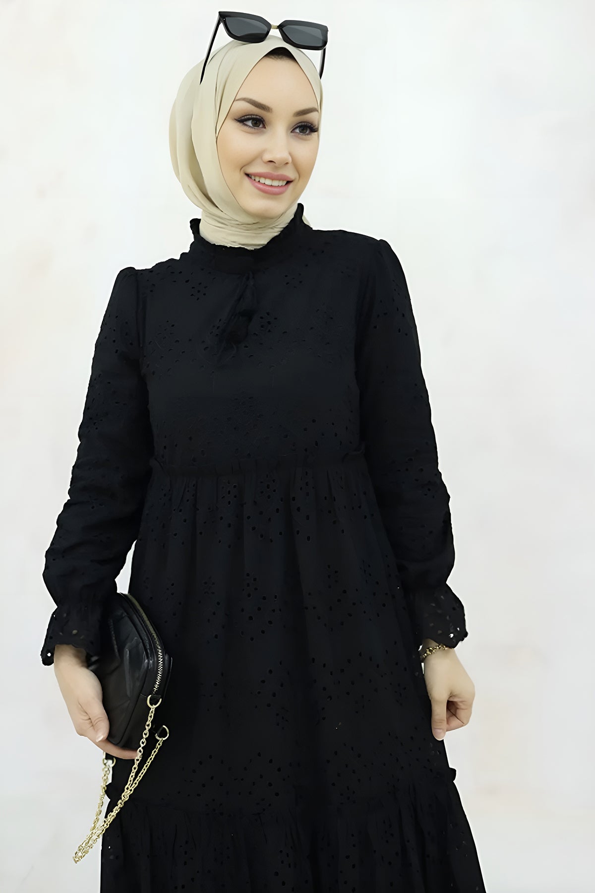 Lange jurk Abaya hijabjurk dames - NELB0007D4655SYH