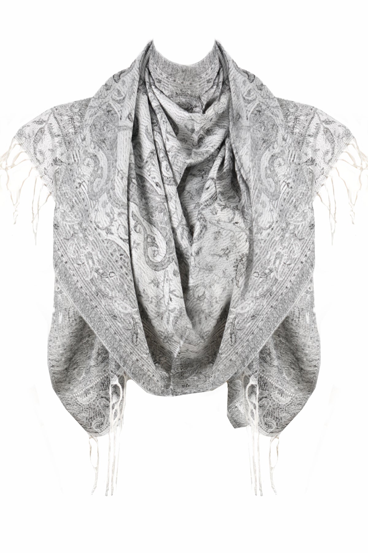 SJAALS DAMEN - ZİJDE BLEND -LANGE SJAAL - GRİJS - NŞAL0501D1000GRİ