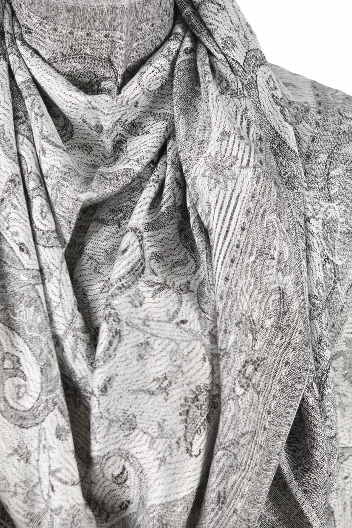 SJAALS DAMEN - ZİJDE BLEND -LANGE SJAAL - GRİJS - NŞAL0501D1000GRİ