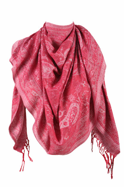 SJAALS DAMEN - ZİJDE BLEND -LANGE SJAAL - ROOD - NŞAL0501D1000KRZ