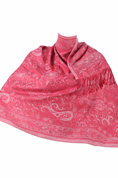 SJAALS DAMEN - ZİJDE BLEND -LANGE SJAAL - ROOD - NŞAL0501D1000KRZ