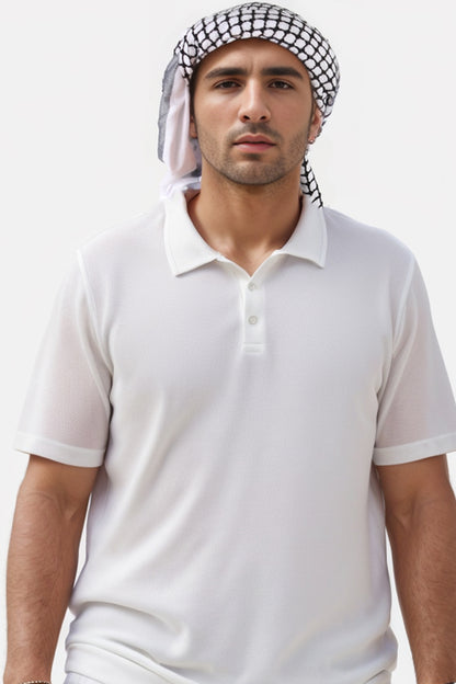 KEFFİYEH -ARABISCHER PALÄSTINENSISCHER SCHAL -ARAFAT SCHAL - PLO SCHAL -WÜSTE SCHAL- SHEMAGH SCHAL - SCHWARZ/WEIß - NŞAL0501D1002BLK