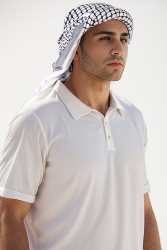 KEFFİYEH -ARABISCHER PALÄSTINENSISCHER SCHAL -ARAFAT SCHAL - PLO SCHAL -WÜSTE SCHAL- SHEMAGH SCHAL - SCHWARZ/WEIß - NŞAL0501D1002BLK