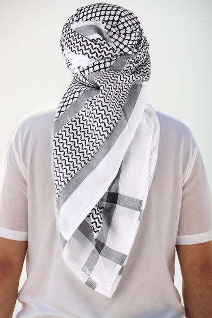 KEFFİYEH -ARABISCHER PALÄSTINENSISCHER SCHAL -ARAFAT SCHAL - PLO SCHAL -WÜSTE SCHAL- SHEMAGH SCHAL - SCHWARZ/WEIß - NŞAL0501D1002BLK