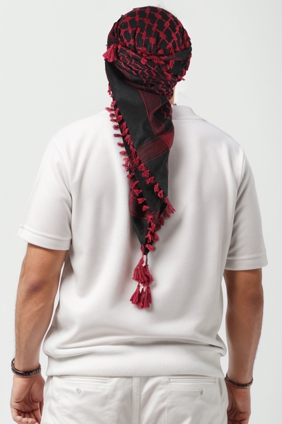 KEFFİYEH -ARABISCHER PALÄSTINENSISCHER SCHAL -ARAFAT SCHAL - PLO SCHAL -WÜSTENSCHAL- SHEMAGH SCHAL - BORDEAUX / SCHWARZ - NŞAL0501D1003BRD
