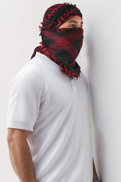 KEFFİYEH -ARABISCHER PALÄSTINENSISCHER SCHAL -ARAFAT SCHAL - PLO SCHAL -WÜSTENSCHAL- SHEMAGH SCHAL - BORDEAUX / SCHWARZ - NŞAL0501D1003BRD