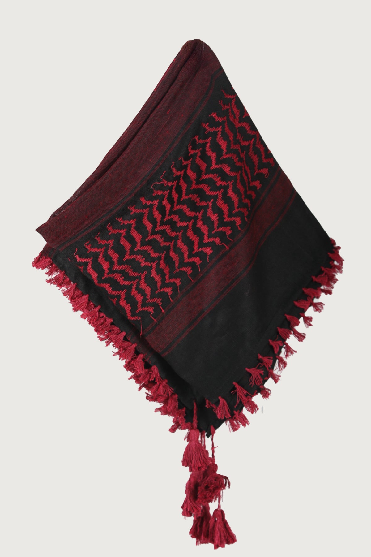 KEFFİYEH -ARABISCHER PALÄSTINENSISCHER SCHAL -ARAFAT SCHAL - PLO SCHAL -WÜSTENSCHAL- SHEMAGH SCHAL - BORDEAUX / SCHWARZ - NŞAL0501D1003BRD