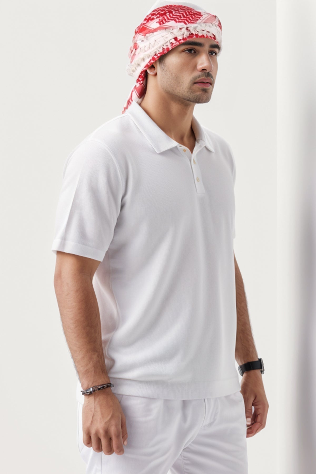 KEFFİYEH -ARAB PALEIS SJAAL -ARAFAT SJAAL - PLO SJAAL -DESERT SJAAL- SHEMAGH SJAAL - ROOD / WIT - NŞAL0501D1001KRZ