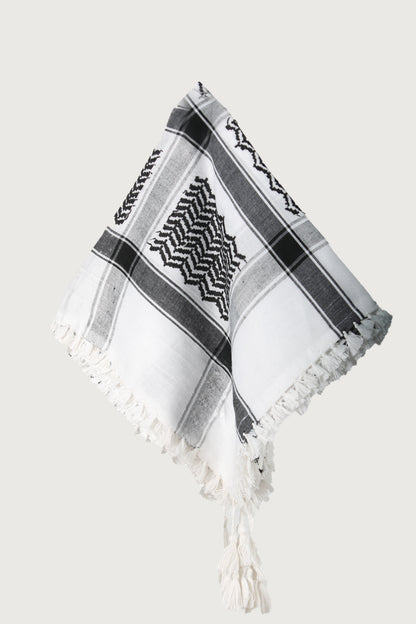 KEFFİYEH -ARABISCHE PALESTIJNSE SJAAL -ARAFAT SJAAL - PLO SJAAL -DESERT SJAAL- SHEMAGH SJAAL - ZWART/WIT - NŞAL0501D1001SYH