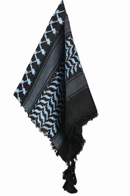 KEFFİYEH -ARAB PALESTIJNSE SJAAL -ARAFAT SJAAL - PLO SJAAL -DESERT SJAAL- SHEMAGH SJAAL - BLAUW / ZWART - NŞAL0501D1003MVİ