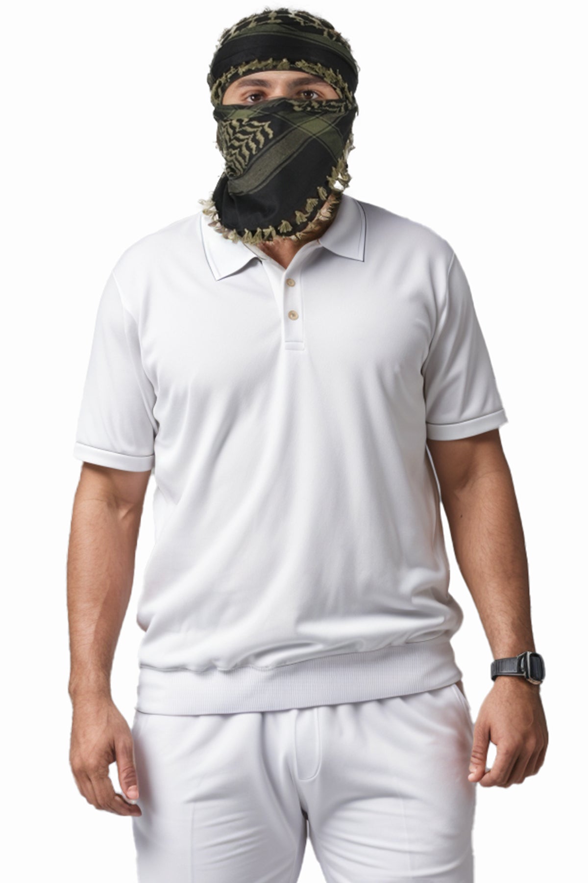 KEFFIEH - ARAB PALESTINE SCARF - ARAFAT SCARF - PLO SCARF - WEST ARMOURED SCARF- SHEMAGH SCARF - KHAKI / BLACK - NŞAL0501D1003HKİ