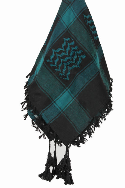 KEFFİYEH -ARABİSCHE PALESTİJNSE SJAAL -ARAFAT SJAAL - PLO SJAAL -WOESTİJN SJAAL- SHEMAGH SJAAL - EMERALD / ZWART - NŞAL0501D1003ZMT