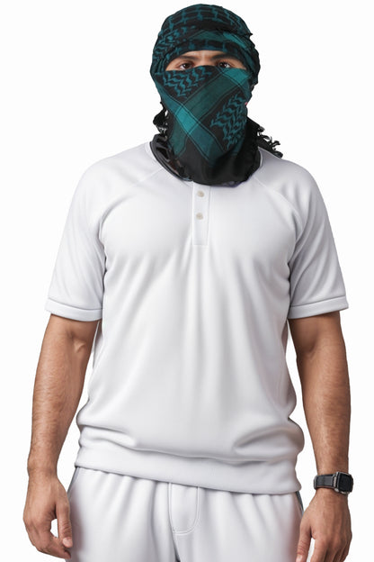 KEFFİYEH -ARABİSCHE PALESTİJNSE SJAAL -ARAFAT SJAAL - PLO SJAAL -WOESTİJN SJAAL- SHEMAGH SJAAL - EMERALD / ZWART - NŞAL0501D1003ZMT