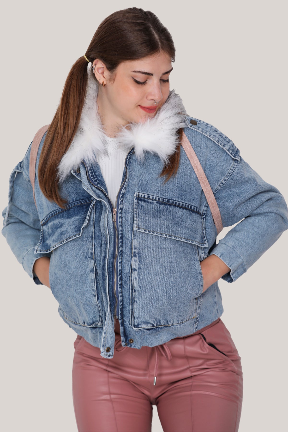 Denim Jack van Schapenvacht voor dames maat 38 - NCKT0004K9530KOT