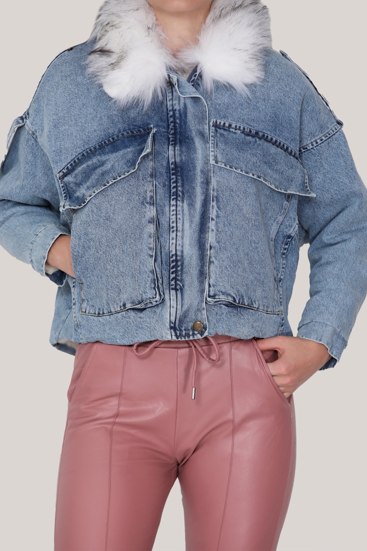 Denim Jack van Schapenvacht voor dames maat 38 - NCKT0004K9530KOT