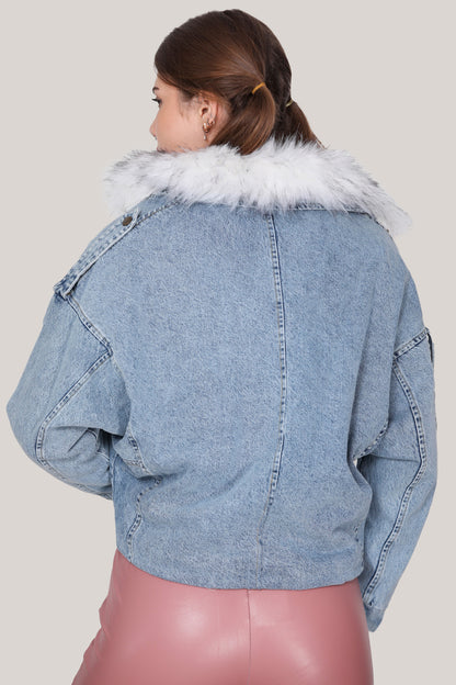 Denim Jack van Schapenvacht voor dames maat 38 - NCKT0004K9530KOT
