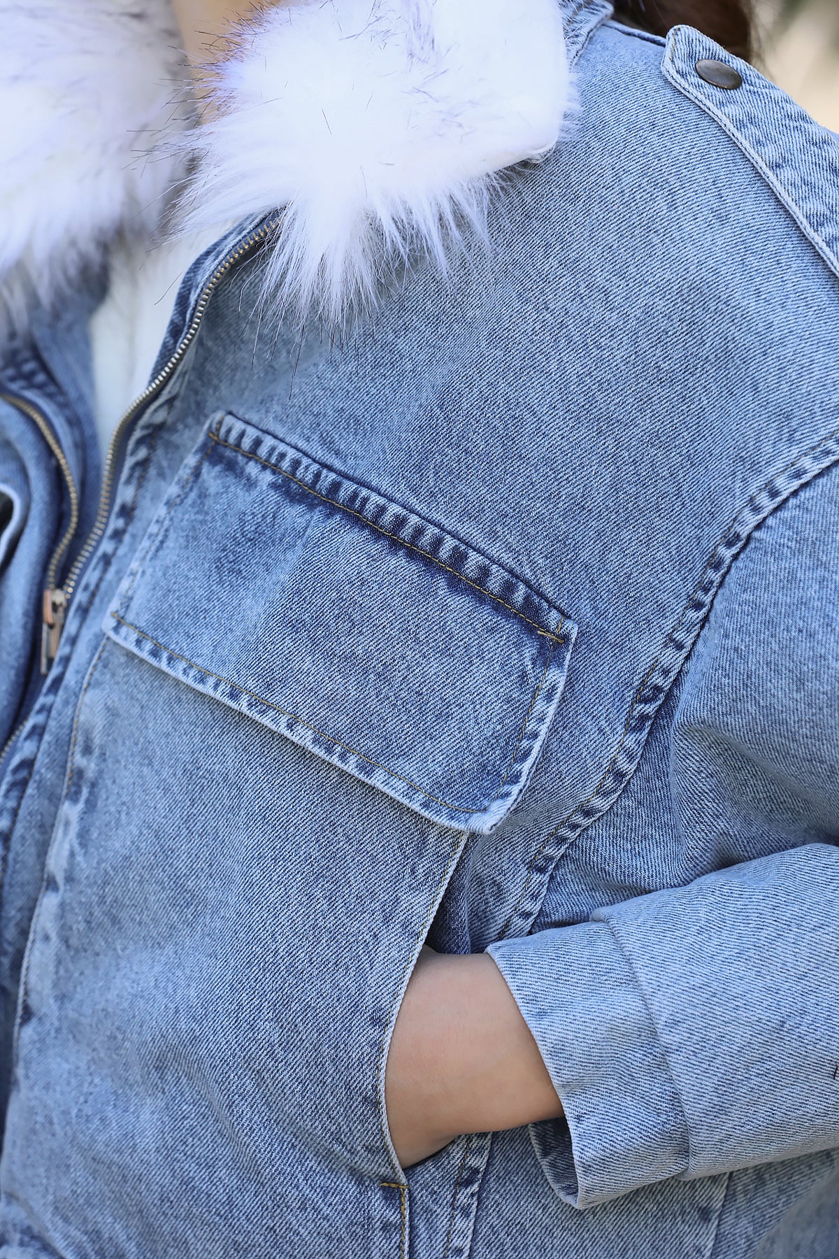 Denim Jack van Schapenvacht voor dames maat 38 - NCKT0004K9530KOT