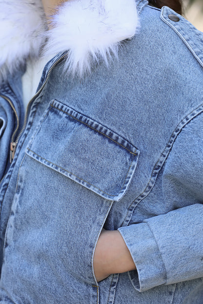 Denim Jack van Schapenvacht voor dames maat 38 - NCKT0004K9530KOT