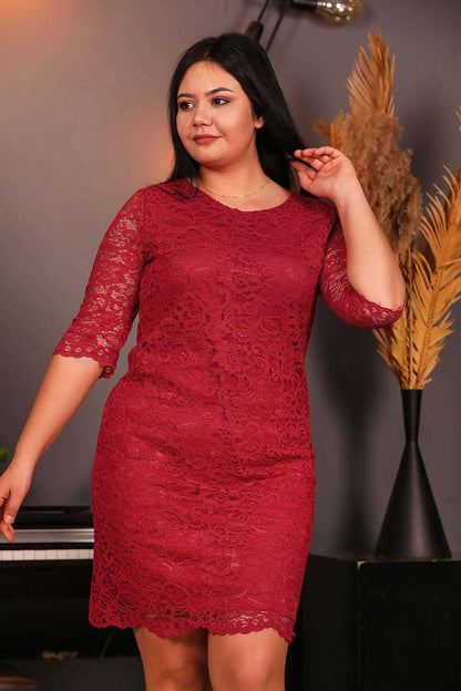 Dames midi-jurk zomerjurk voor grote maten - NELB000118074KRZ