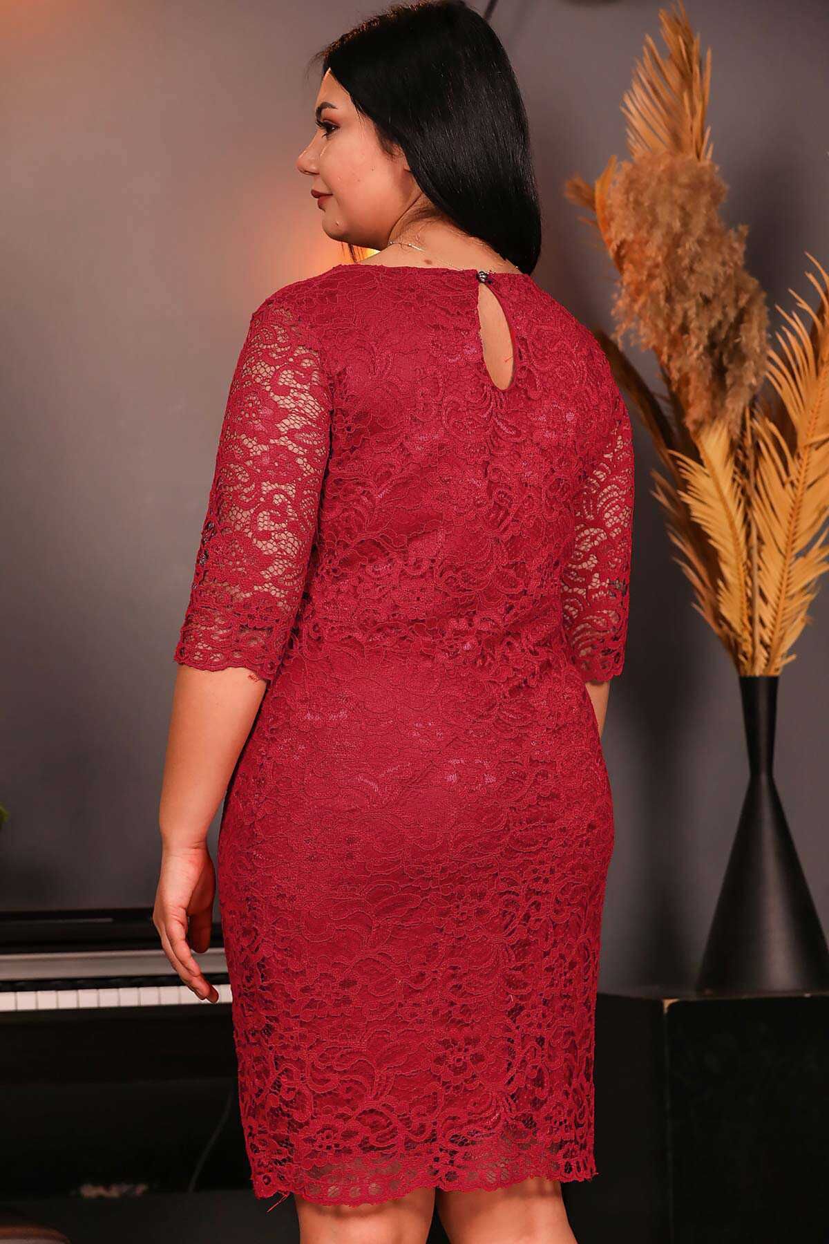 Dames midi-jurk zomerjurk voor grote maten - NELB000118074KRZ