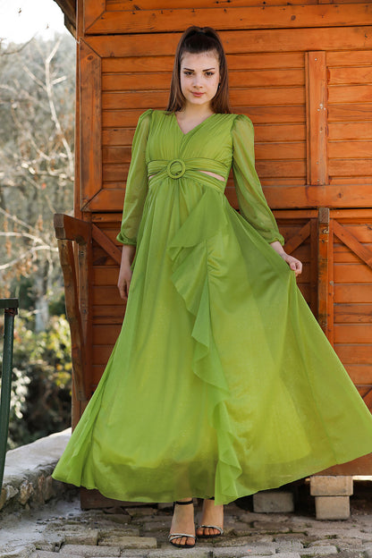 Lange maxi-jurk zomerjurk voor dames - NELB0063D2276YAĞ